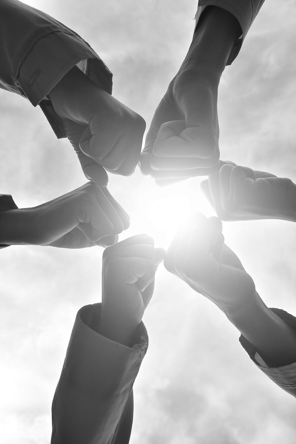 Hands together in a circle